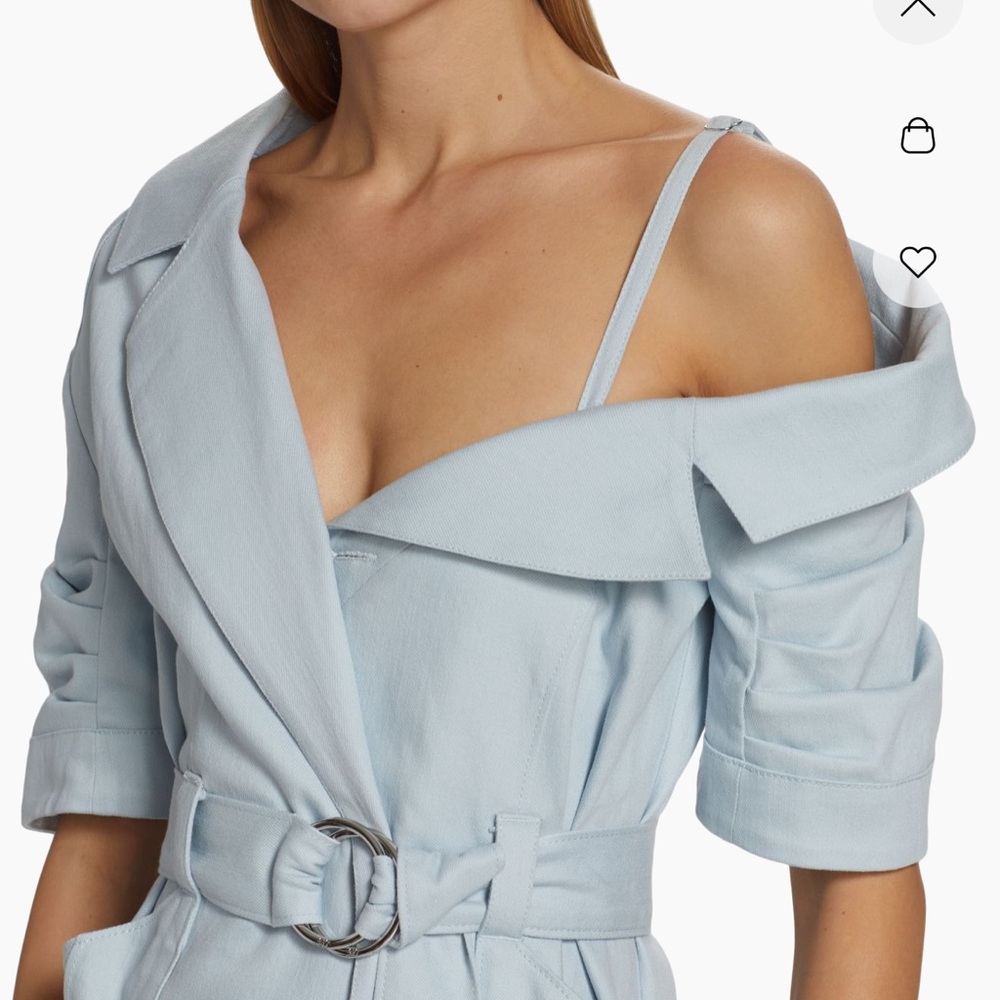 Cinq à Sept Milly Belted Asymmetrical Sky Blue Dress - 4